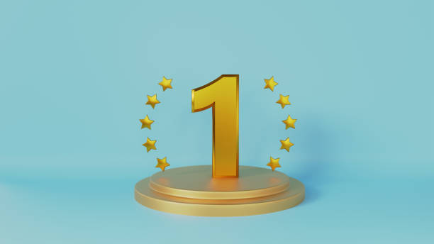 istock Top 1 Winner Podium with Pastel Color Background 1682554665