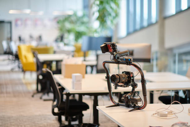 istock Empty modern glass startup office the space exudes a sleek and innovative atmosphere, ready to be filled with the potential of entrepreneurial endeavors 1682564955