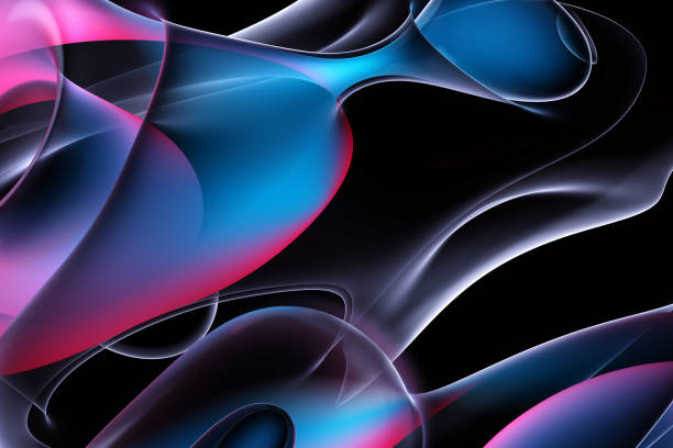 istock 3d render abstract art 3d background part surreal alien flower in curve wavy round and spherical lines forms in transparent fluorescent plastic material with glowing pink blue and purple color inside 1682577974