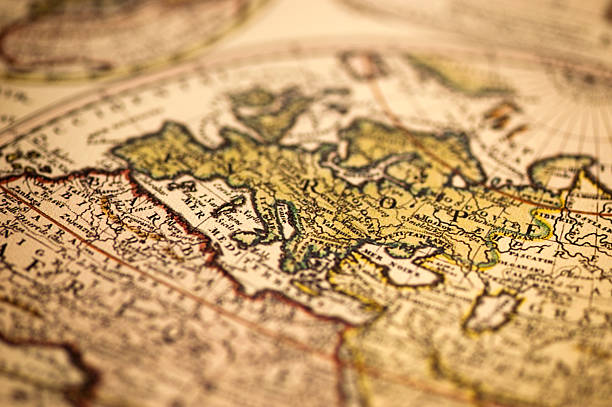 europa mapa świata starożytnego - map world map globe old zdjęcia i obrazy z banku zdjęć