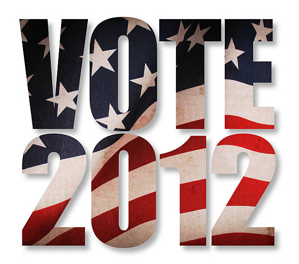 istock Vote 2012 with Grunge American Flag 168258432