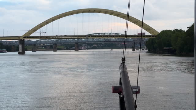 Daniel Carter Beard Bridge Crossing The Ohio River In Cincinnati, Ohio - POV