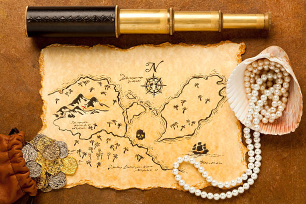 istock Treasure Map and Spy Glass. Full Frame. XXXL 168260890