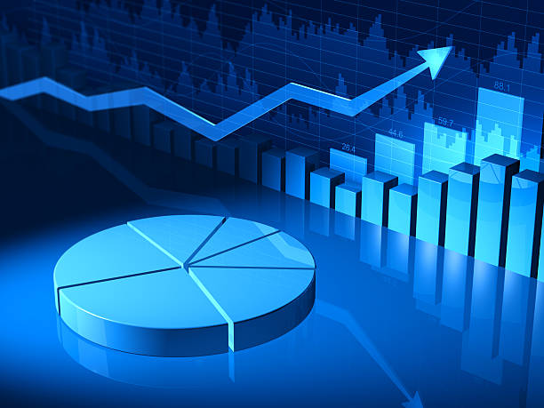 Financial charts stock photo