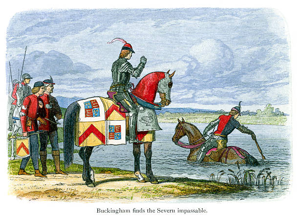 ilustraç ões de stock, clip art, desenhos animados e ícones de duque de buckingham determina o rio severn impassable - duke