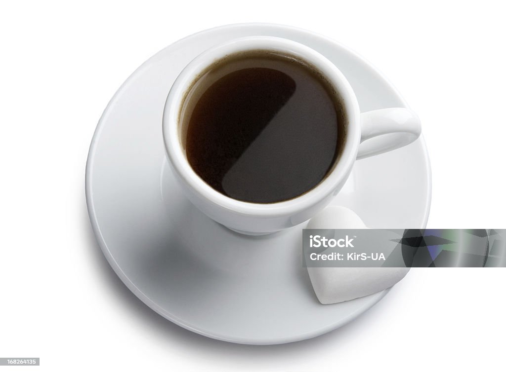 Tazza di caffè con biscotti a forma di cuore - Foto stock royalty-free di Amore