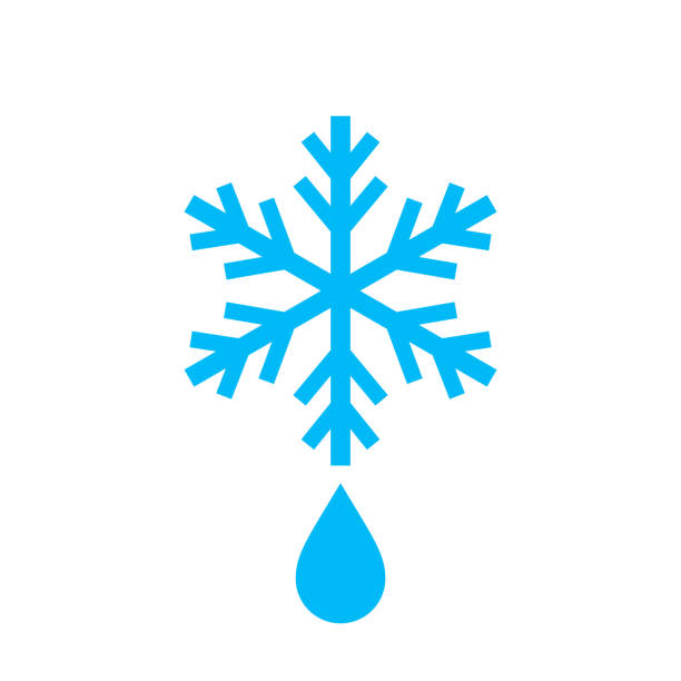 ilustrações de stock, clip art, desenhos animados e ícones de defrost vector icon, melting snowflake symbol - defreeze