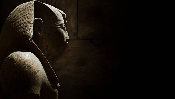 Ancient Egyptian Statue A side profile of an ancient statue in Cairo, Egypt. luxor thebes photos stock pictures, royalty-free photos & images