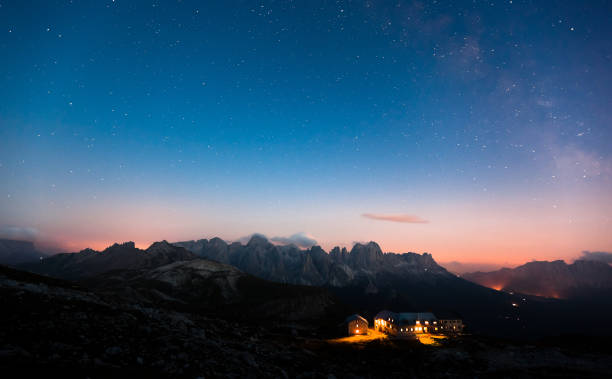 istock Hut in the Alps by Night, Star Field, Milky Way 168266073