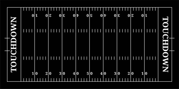 ilustrações de stock, clip art, desenhos animados e ícones de board american football field black, top view - american football stadium illustrations