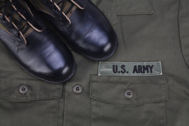 istock U.S. Army olive green uniform with boots 1682666968