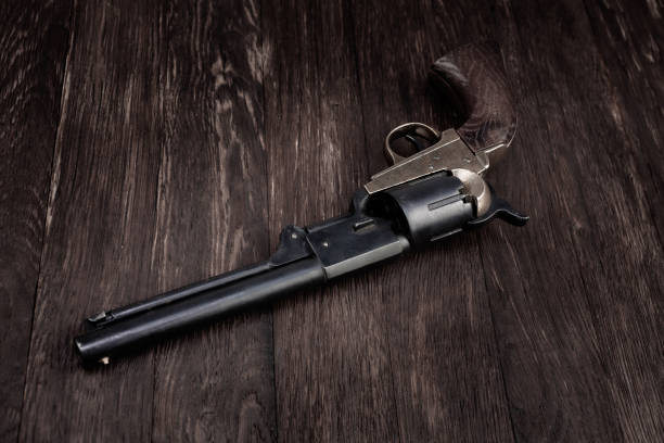istock Antique american old west percussion revolver 1682667489
