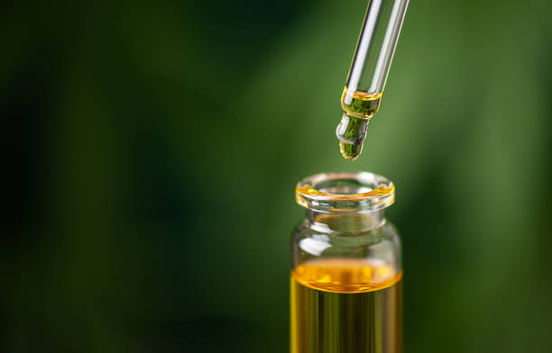CBD hemp oil on cannabis leaf background. Medical cannabis sativa extraction. CBD hemp oil on cannabis leaf background. CBD oil extract. Medical cannabis sativa extraction. Biomedical and hemp herbal medicine. cannabinoid stock pictures, royalty-free photos & images