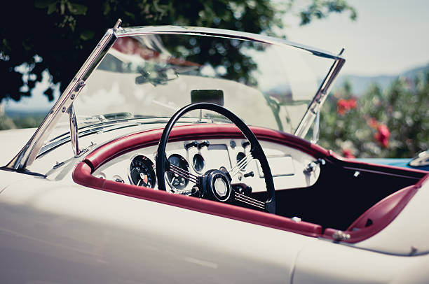 アンティーク風効果の写真をビンテージスポーツ車 - porsche classic sports car obsolete ストックフォトと画像
