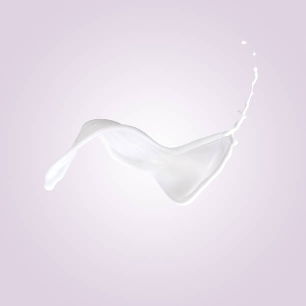 istock Realistic milk splashes or wave with drops and splatters. Liquid swirls and drips liquid flow streams over gradient background. Milky or dairy fresh product. 1682679598