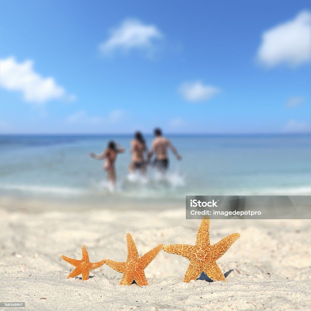 Drei Seestern Familie Urlaub am Strand - Lizenzfrei Urlaub Stock-Foto