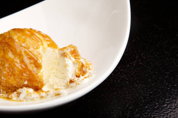 flash fried scoop of Vanilla Ice Cream, topped with a Caramel Coconut Glaze
