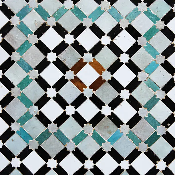 Photo of Colorful old tiles from Meknes medina in Morocco