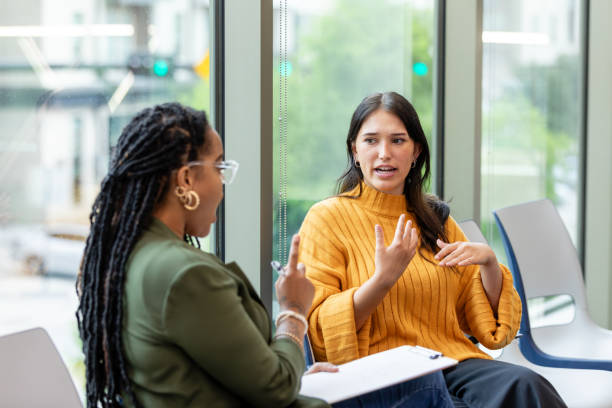 istock Unrecognizable therapist disagrees with female client 1682694545