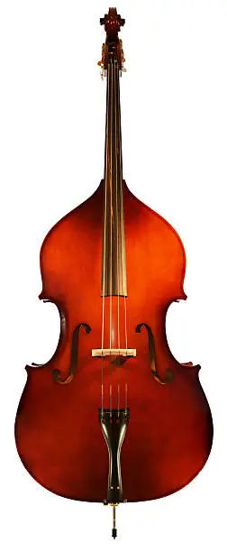 Double bass isolated on white with clipping path included.  3 days of work went into this photo.