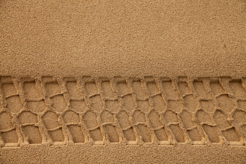 Tyre Track in Sand after rain