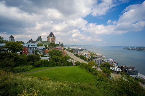 View of the old town of Quebec with its Chateau Frontenac