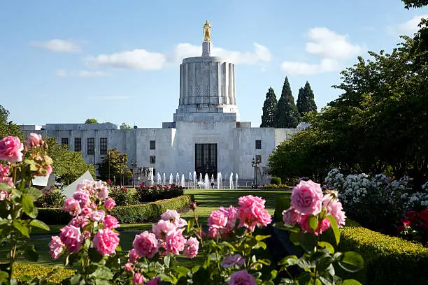 Oregon Capital Building in city of Salem, USA