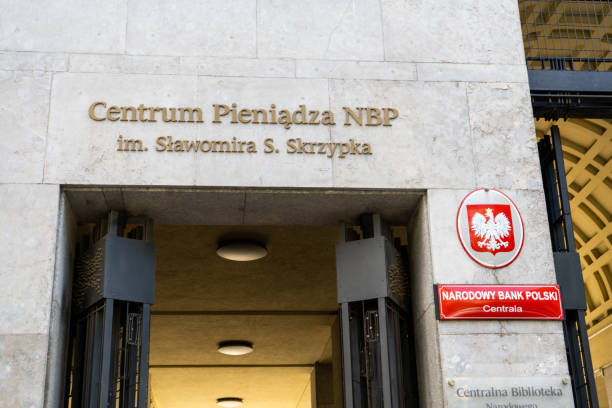 National Polish Bank NBP, Narodowy Bank Polski. Money Center. Centrum Pieniadza headquarters. Poland stock photo