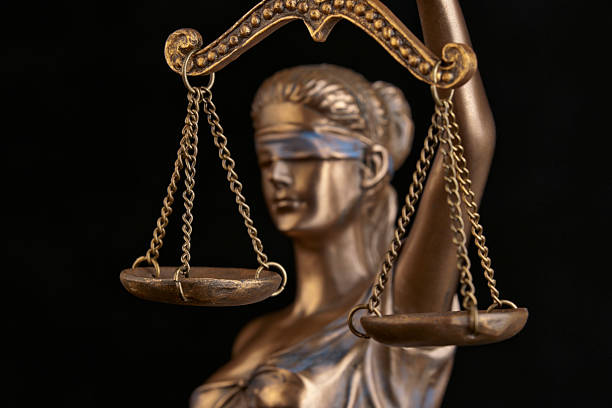 istock Bronze statue of Themis on a black background 168271972