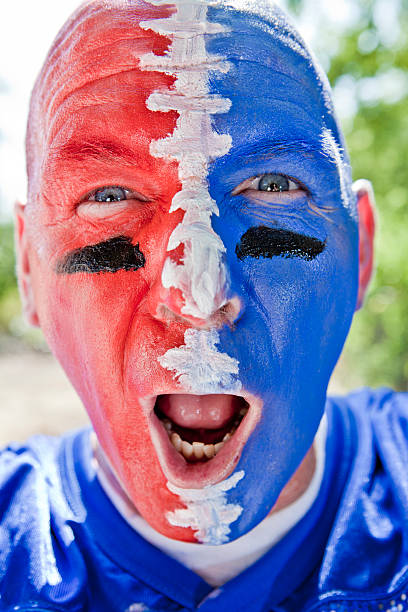 football-fan - face paint audio stock-fotos und bilder