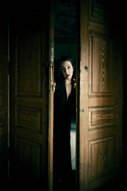 istock Woman in the door space 168274067