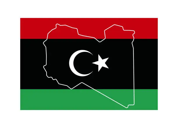 Vector illustration of Libyan flag vector stock illustration