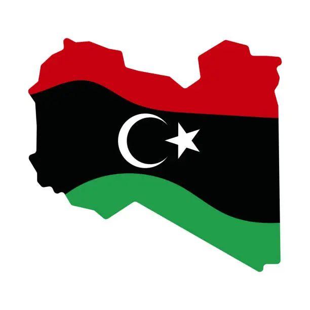 Vector illustration of Libyan flag vector stock illustration