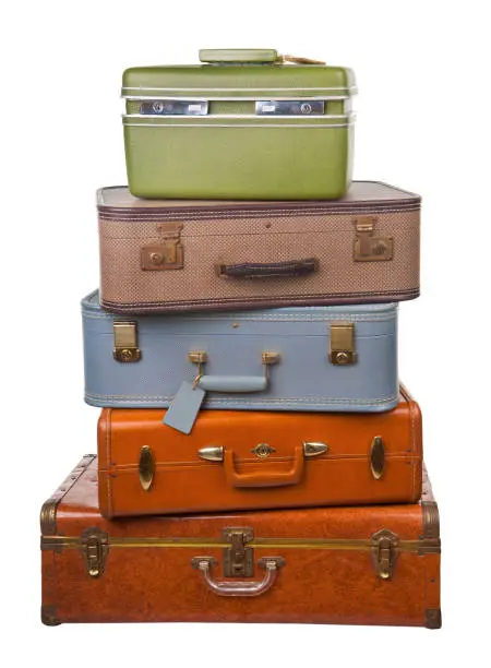 Photo of stack of retro luggage