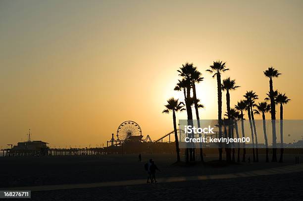 샌타모니카 해질녘까지 로스앤젤레스 시에 대한 스톡 사진 및 기타 이미지 - 로스앤젤레스 시, 로스앤젤레스 카운티, 야자 나무 - Arecales