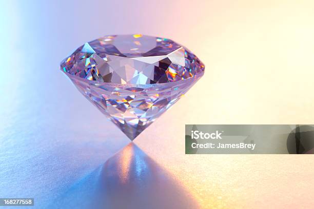 Large Diamond On Reflective Surface Stock Photo - Download Image Now - Diamond - Gemstone, Gemstone, Jewelry