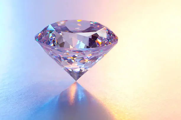 Photo of Large Diamond on Reflective Surface