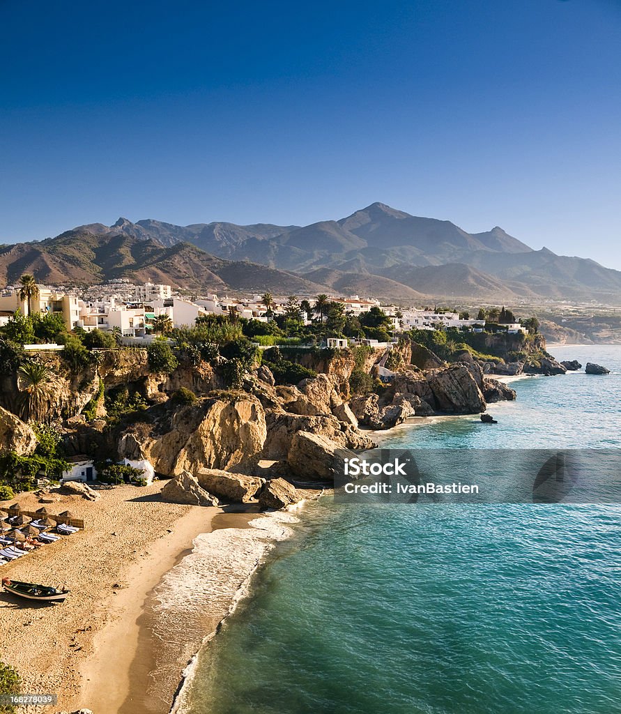 Nerja Strand bei Sonnenaufgang - Lizenzfrei Spanien Stock-Foto