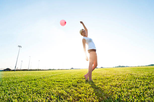 istock Carefree Woman with a Balloon 168279253