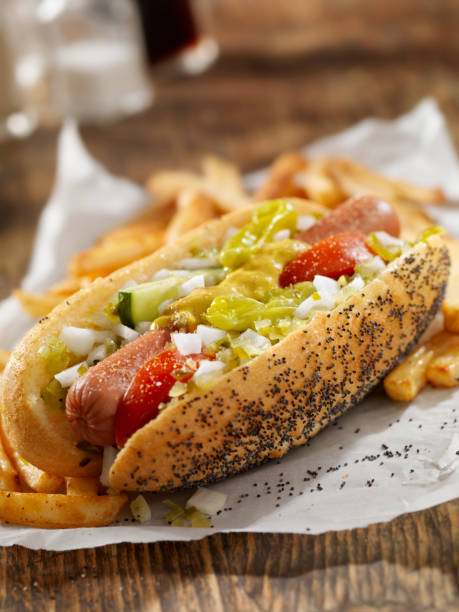 istock Classic Chicago Dog with Fries 168280296