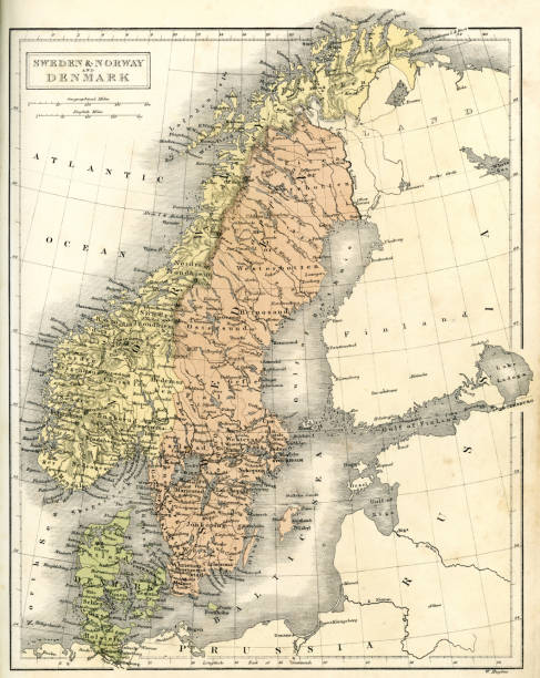 istock Antique map of Sweden Norway and Denmark 168280870