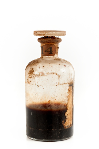 old bottle with poison.