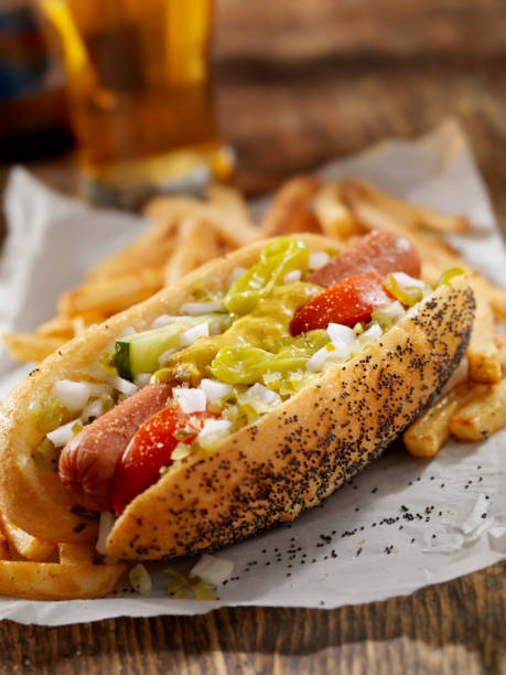 istock Classic Chicago Dog with Fries 168282380