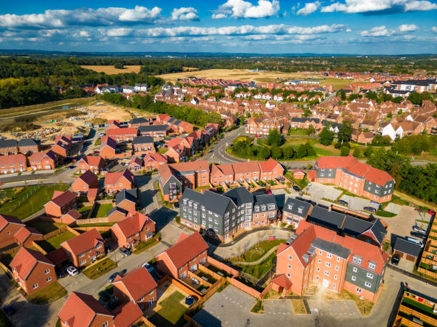 Aerial view of new housing development