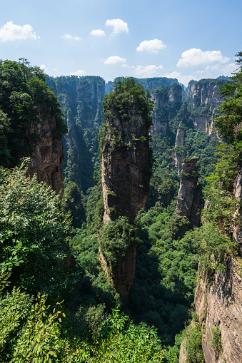 Landscape of Tianzi mountain, located in Zhangjiajie cliff mountain at Wulingyuan Hunan China