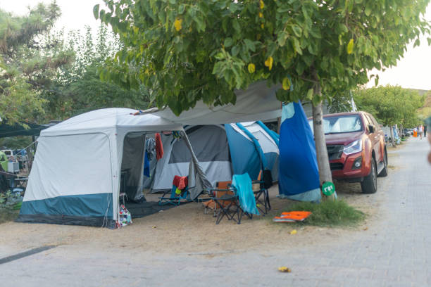 istock Camping tents next to the street 1682942145