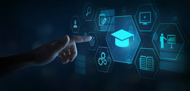 education online, university degree on internet, e-learning education online, university degree on internet, e-learning education concept, learning online post secondary education stock pictures, royalty-free photos & images