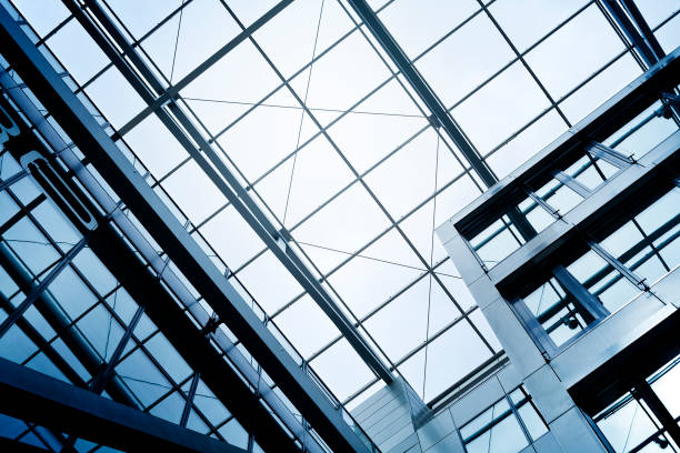 istock Modern glass roof architecture - low-angle view 168301311
