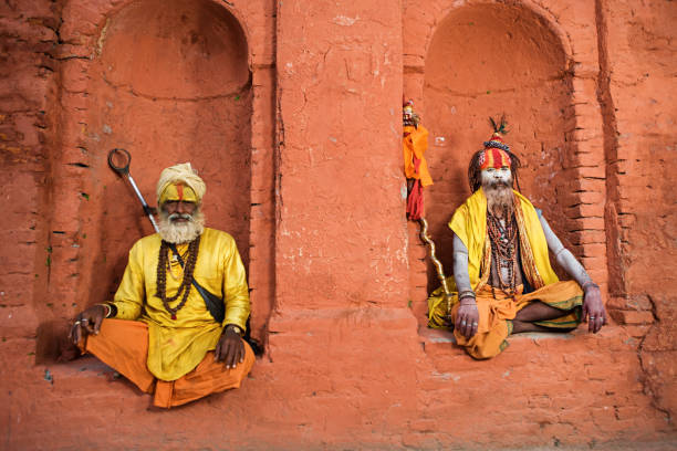 istock Sadhu - indian holymen sitting in the temple 168301439