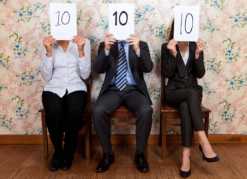 Judges scoring a perfect 10